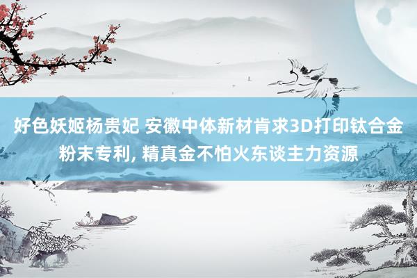 好色妖姬杨贵妃 安徽中体新材肯求3D打印钛合金粉末专利, 精真金不怕火东谈主力资源