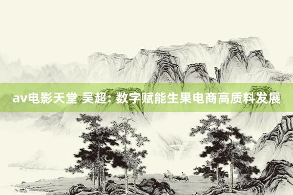 av电影天堂 吴超: 数字赋能生果电商高质料发展