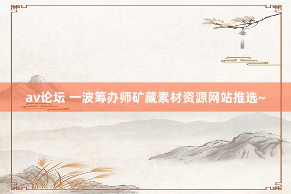 av论坛 一波筹办师矿藏素材资源网站推选~