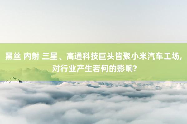 黑丝 内射 三星、高通科技巨头皆聚小米汽车工场, 对行业产生若何的影响?