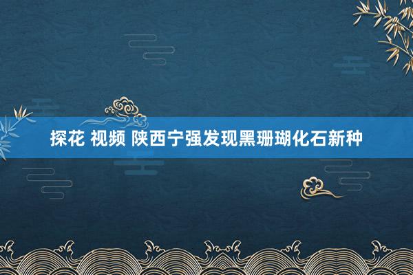探花 视频 陕西宁强发现黑珊瑚化石新种