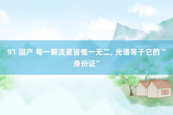 91 国产 每一颗流星皆惟一无二, 光谱等于它的“身份证”