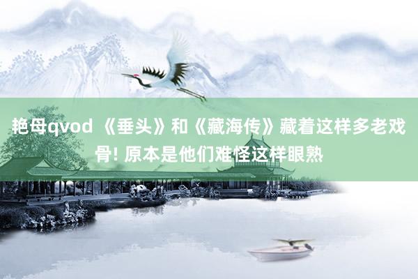 艳母qvod 《垂头》和《藏海传》藏着这样多老戏骨! 原本是他们难怪这样眼熟