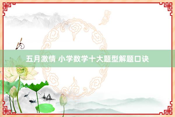 五月激情 小学数学十大题型解题口诀