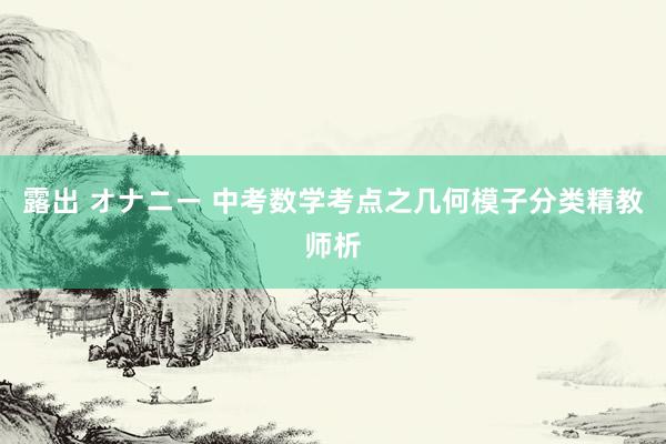 露出 オナニー 中考数学考点之几何模子分类精教师析