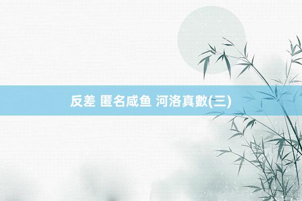 反差 匿名咸鱼 河洛真數(三)
